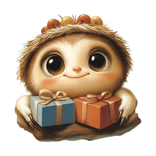 Ferdi hält zwei Geschenke